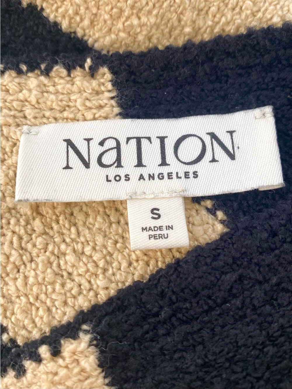 Nation LTD NWOT Carmine Bouclé Stripe Pullover V Neck Sweater, Size S - Picture 6 of 8